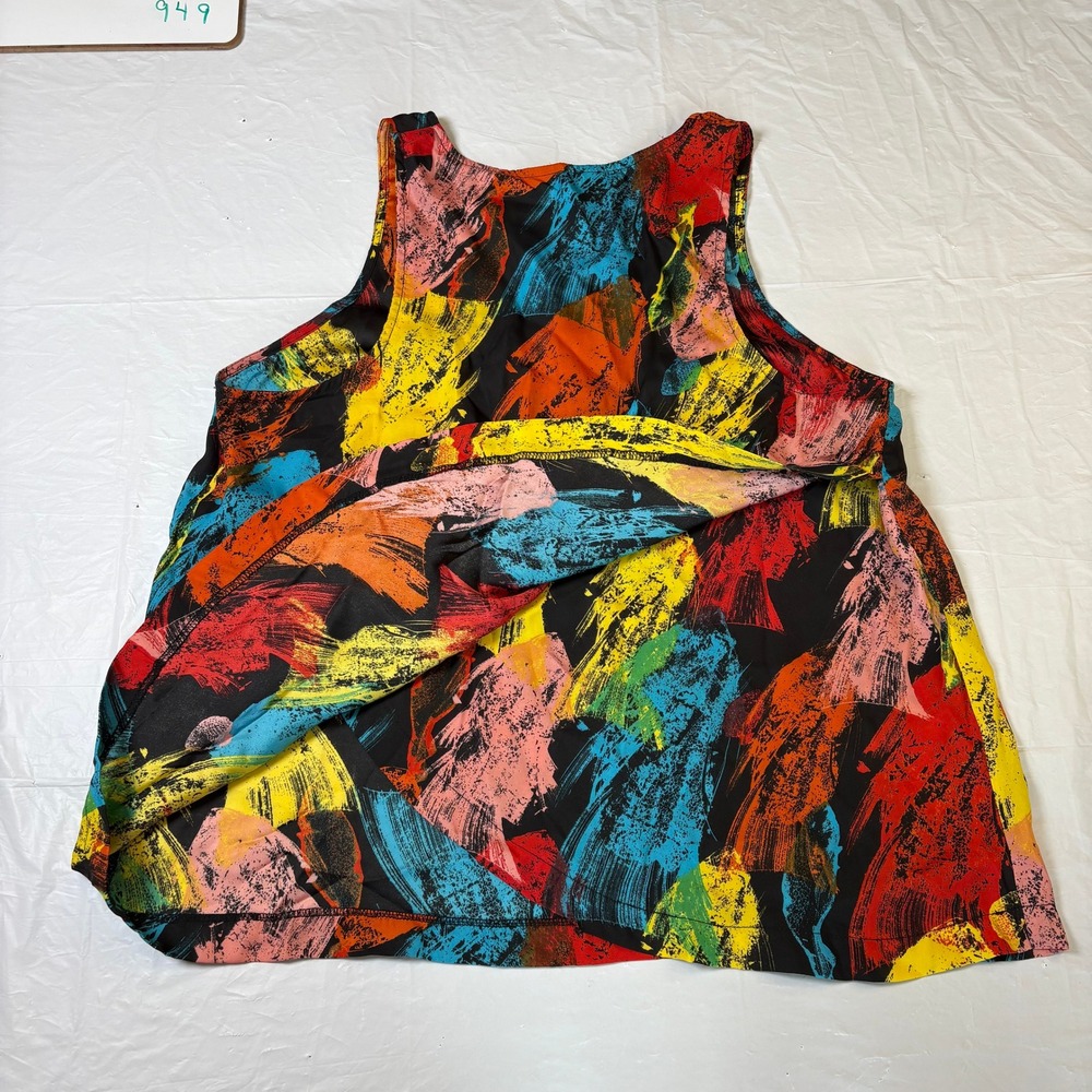 Jack by BB Dakota Womens L Abstract Print‎ Tank Top Colorful Artsy Festival Y2K - Picture 5 of 10
